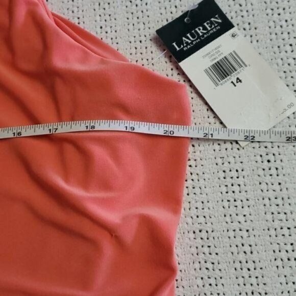 Lauren Ralph Lauren Peachy‎ Orange Sleeveless Sheath Sz. 14 Dress - Picture 6 of 10